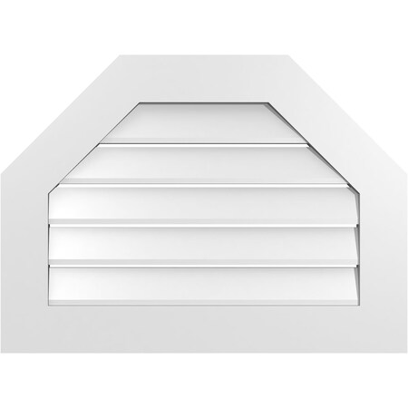 Ekena Millwork Octagonal Top Surface Mount PVC Gable Vent: Functional, w/ 3-1/2"W x 1"P Standard Frame, 30"W x 22"H GVPOT30X2201SF